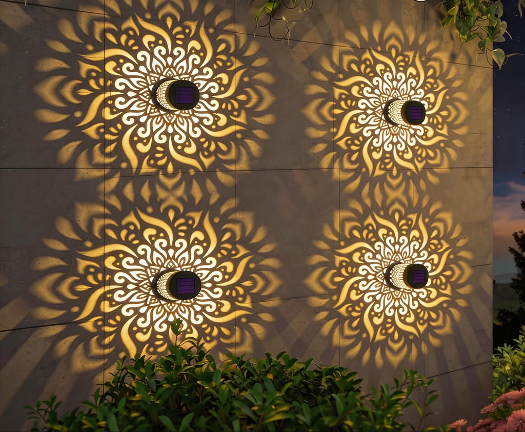 Trendbay 4pcs Solar Mandala Garden Lights – Warm White