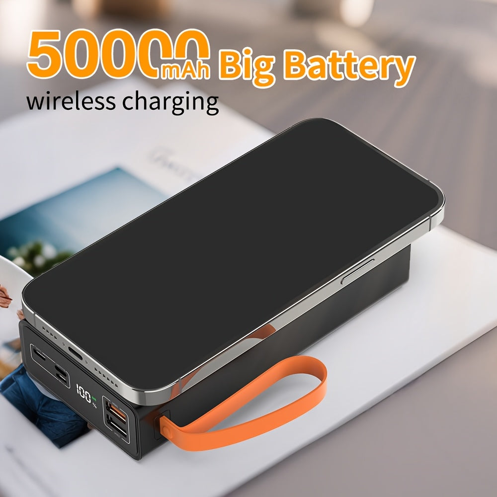 Trendbay 50000mAh Magnetic Power Bank – 22.5W Fast Charging, LED Display, Multi-Device Charging