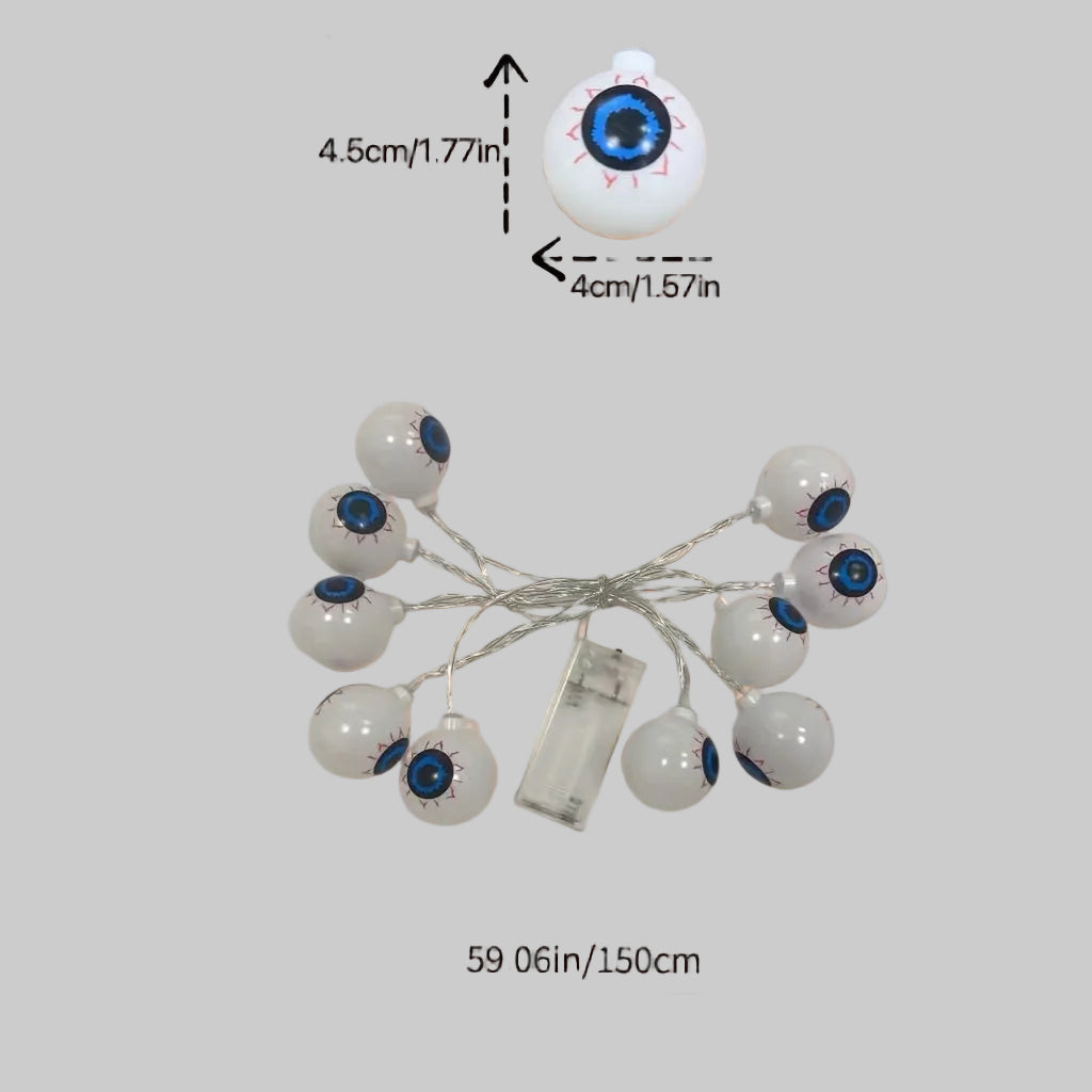 Trendbay Halloween Eyeball String Lights – 10-LED 59.06-Inch Battery-Powered