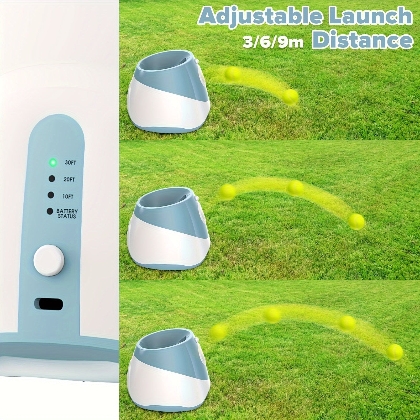Trendbay Automatic Dog Ball Launcher – Rechargeable Pet Toy with 3 Distance Settings