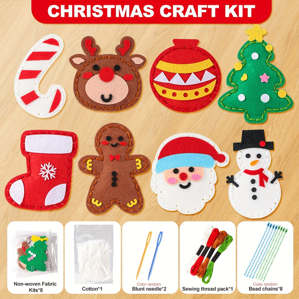 Trendbay DIY Christmas Sewing Kit for Kids Beginner Hand Sewing