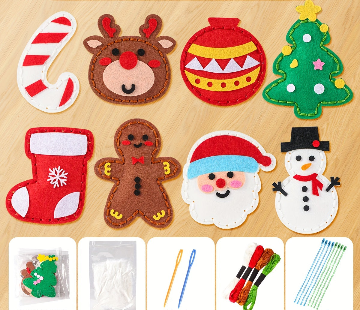 Trendbay DIY Christmas Sewing Kit for Kids Beginner Hand Sewing