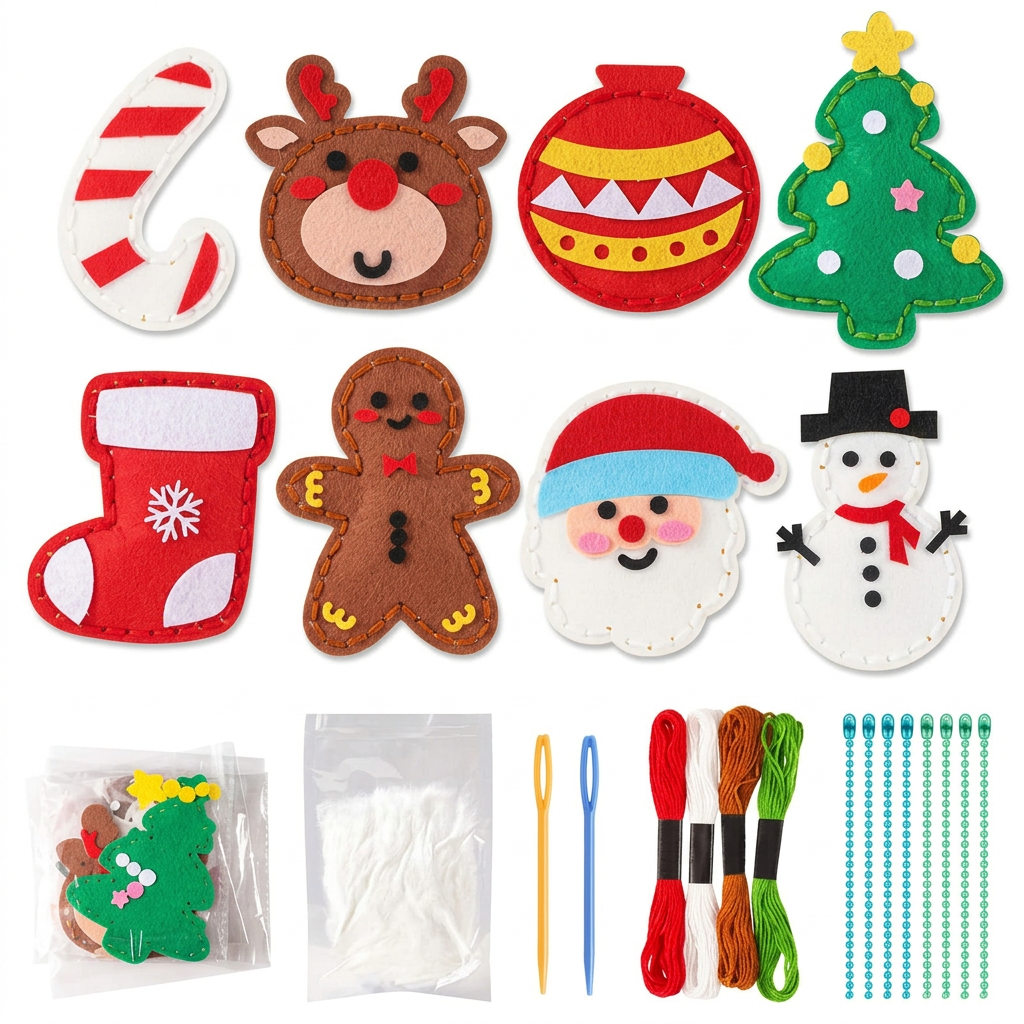 Trendbay DIY Christmas Sewing Kit for Kids Beginner Hand Sewing