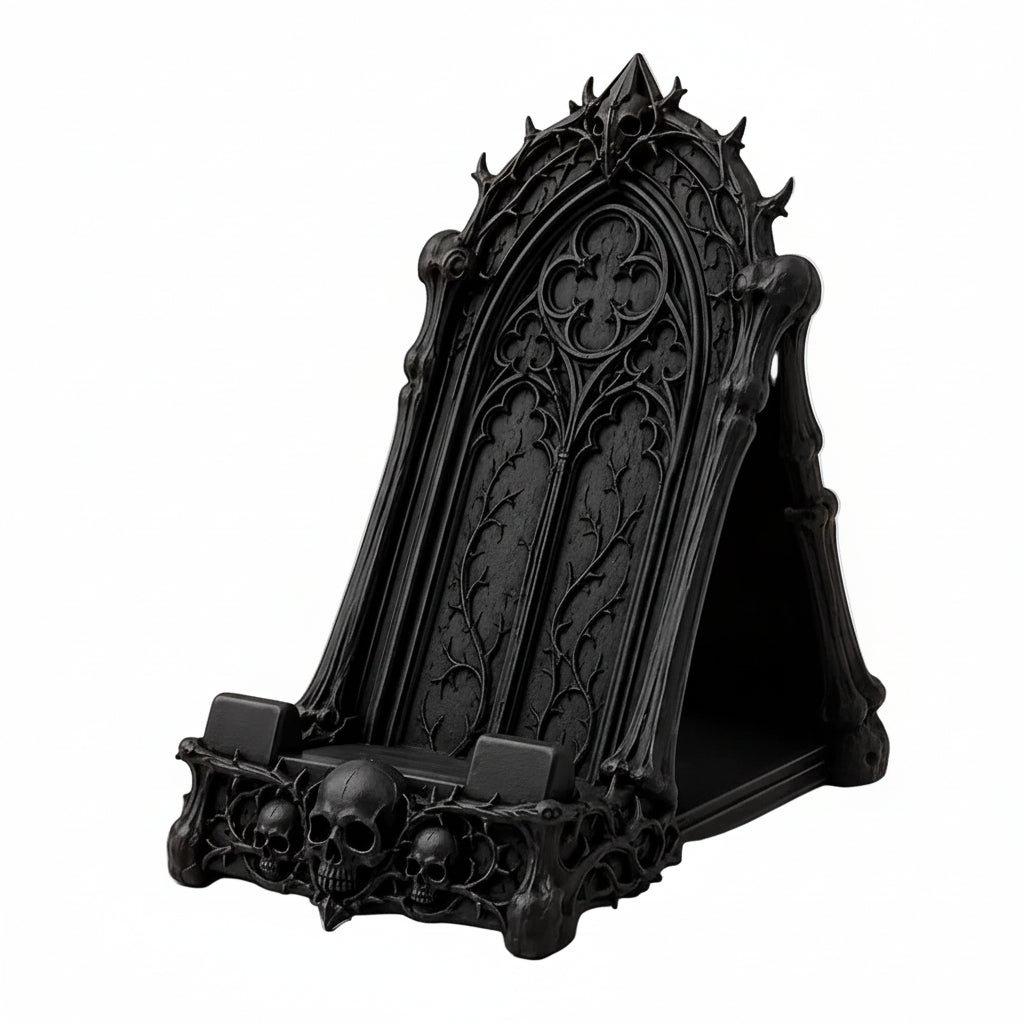 Trendbay Gothic Skull Phone Stand 9.5 × 5.7 × 9.5CM – Black