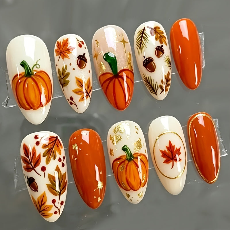 Trendbay 30-Piece 3D Almond-Shaped Press-On Nails for Halloween