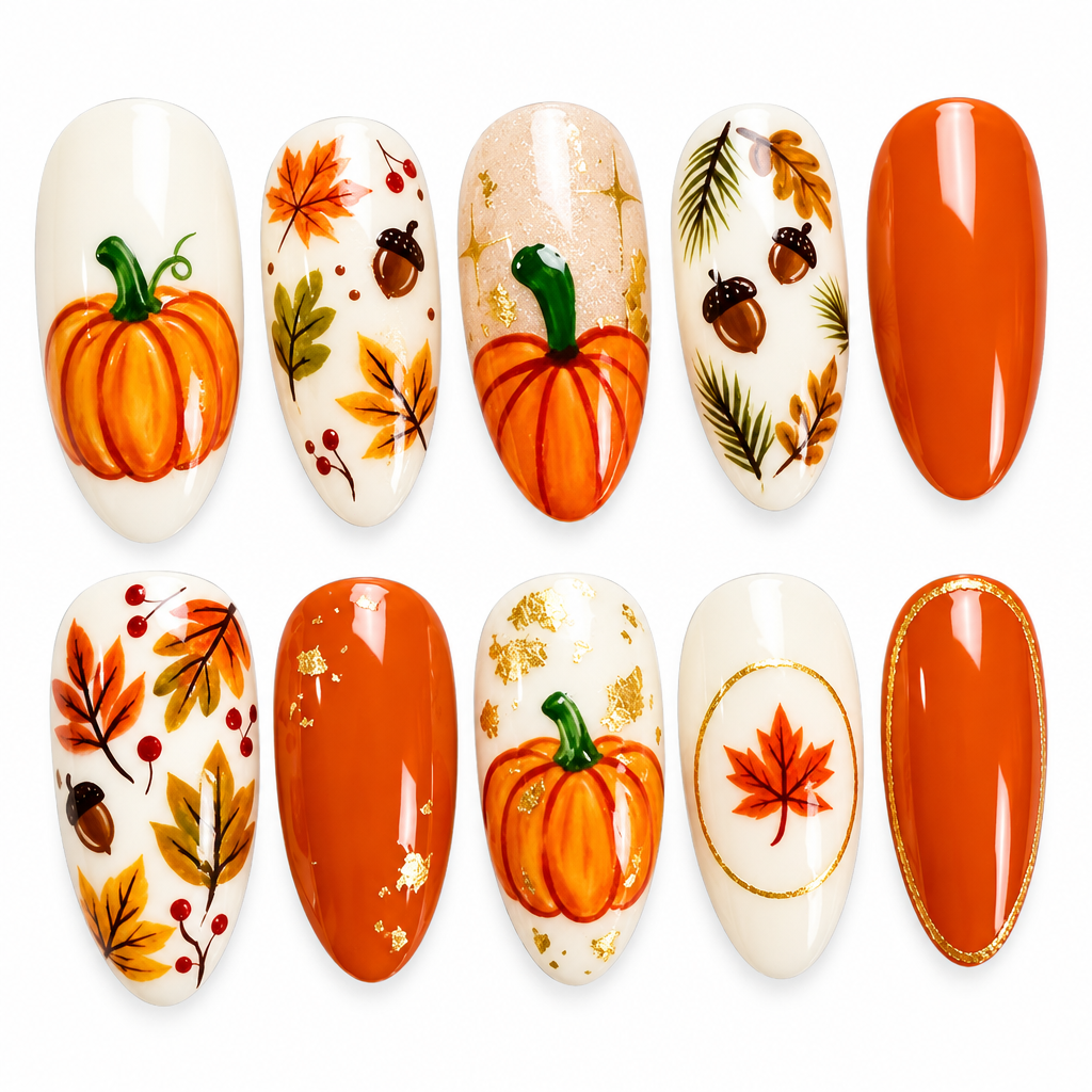 Trendbay 30-Piece 3D Almond-Shaped Press-On Nails for Halloween