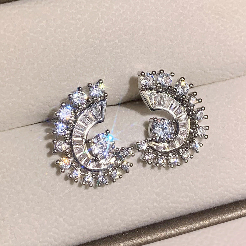 Trendbay Sterling Silver Moissanite Earrings – Elegant Luxury Stud Earrings for Daily Wear & Special Occasions