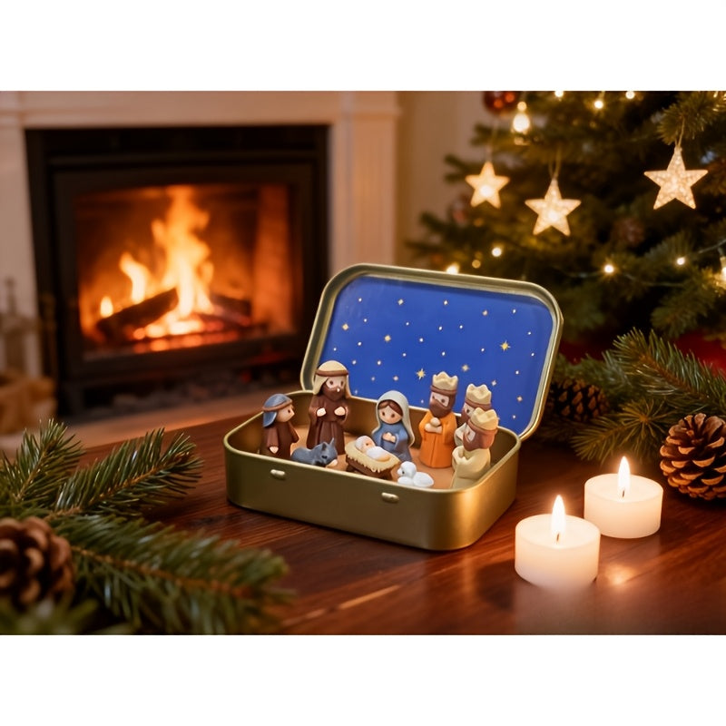 Trendbay Handcrafted Mini Christmas Nativity Scene Set