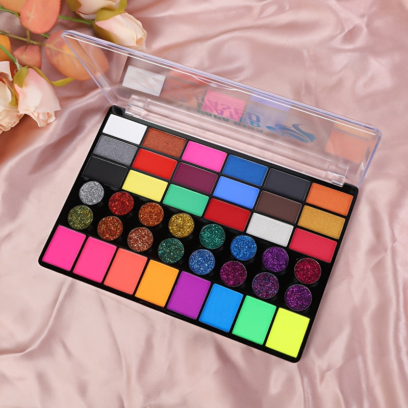 Trendbay 42-Color Water-Based Face Paint Set with Glitte