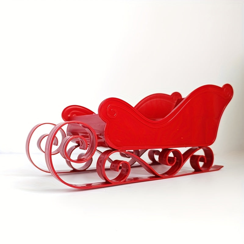 Trendbay Red Christmas Sleigh Ornament 28.5cm Plastic Holiday Decor
