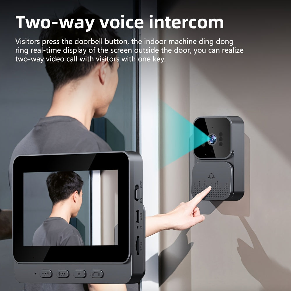 Trendbay Video Doorbell Camera – 4.3" HD Screen with Night Vision & Two-Way Audio