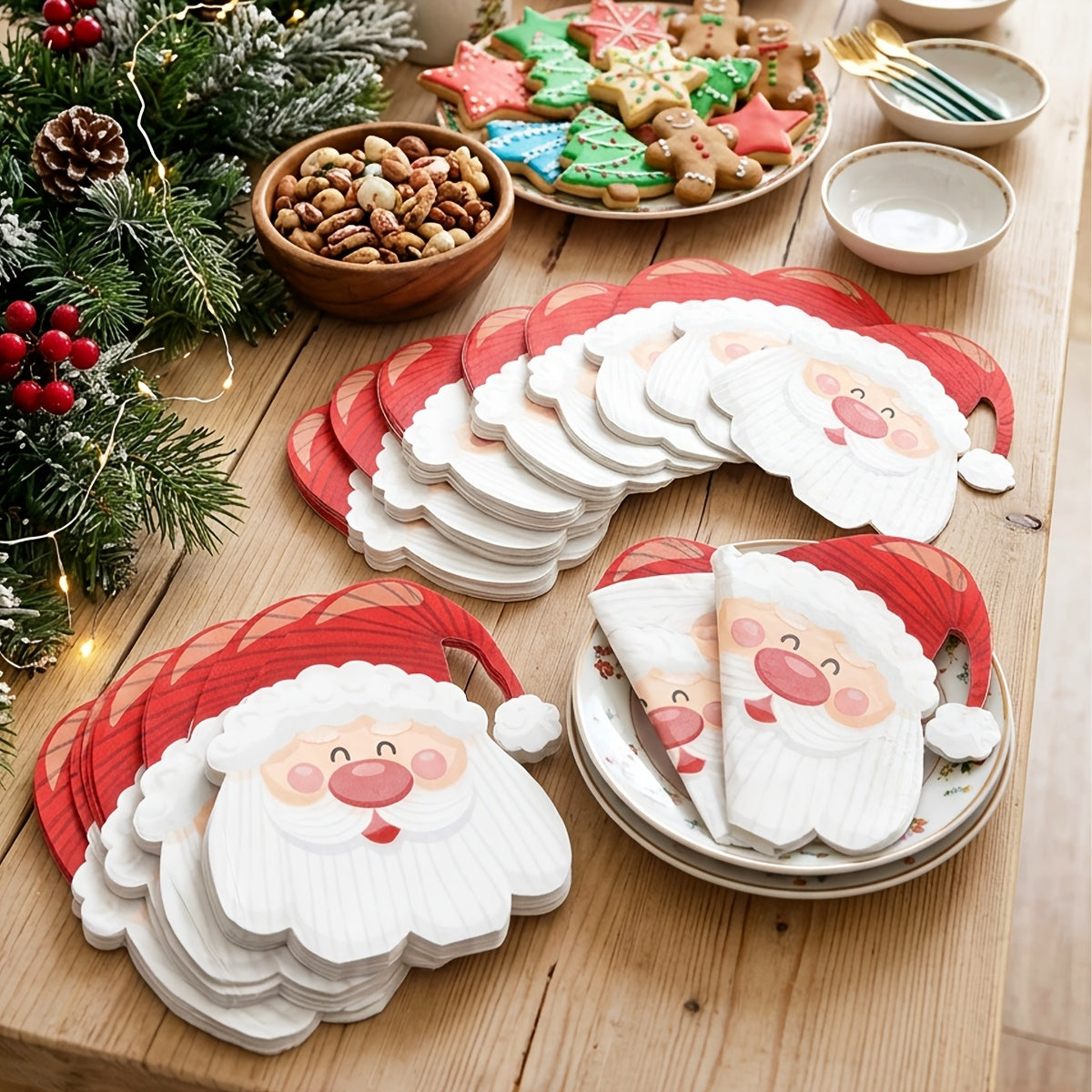 Trendbay Christmas Cartoon Santa Head Paper Napkins