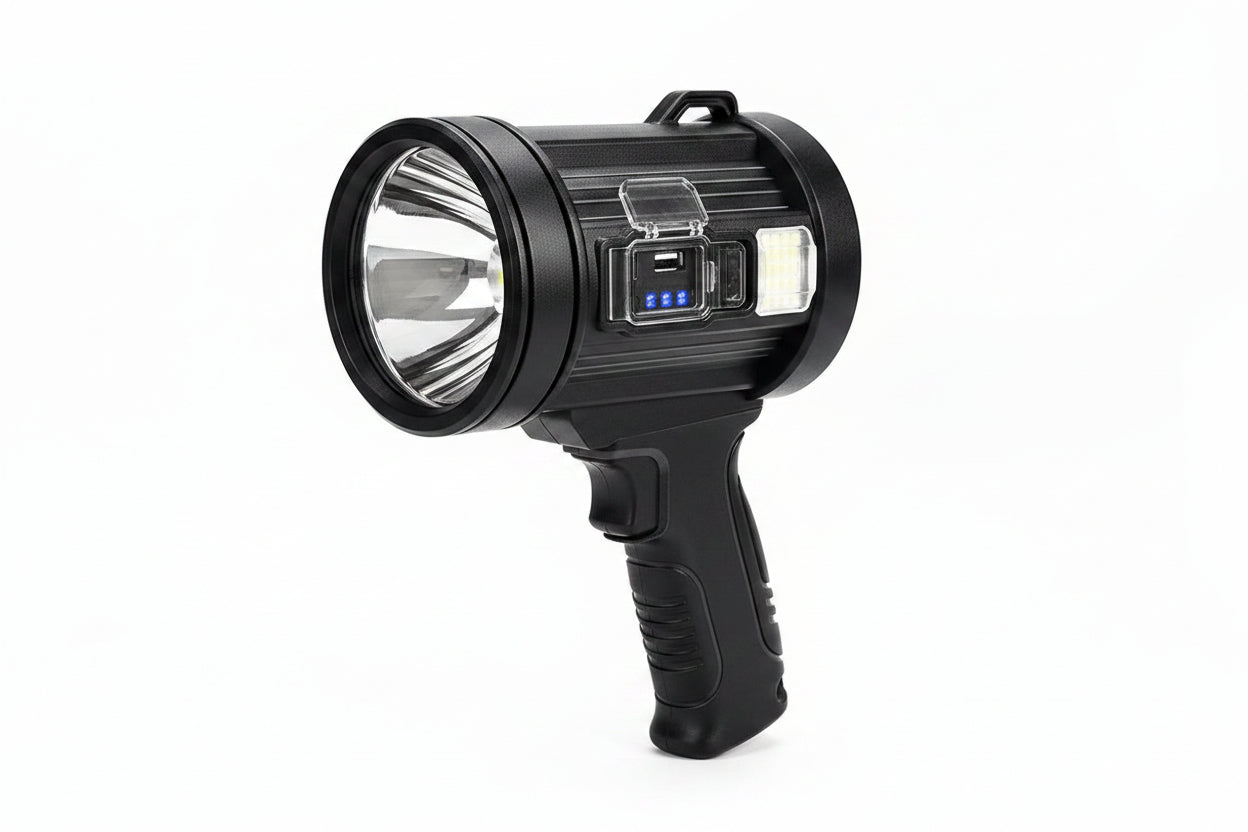 Trendbay 5000LM Handheld Searchlight – USB Rechargeable Outdoor Flashlight with 6 Modes