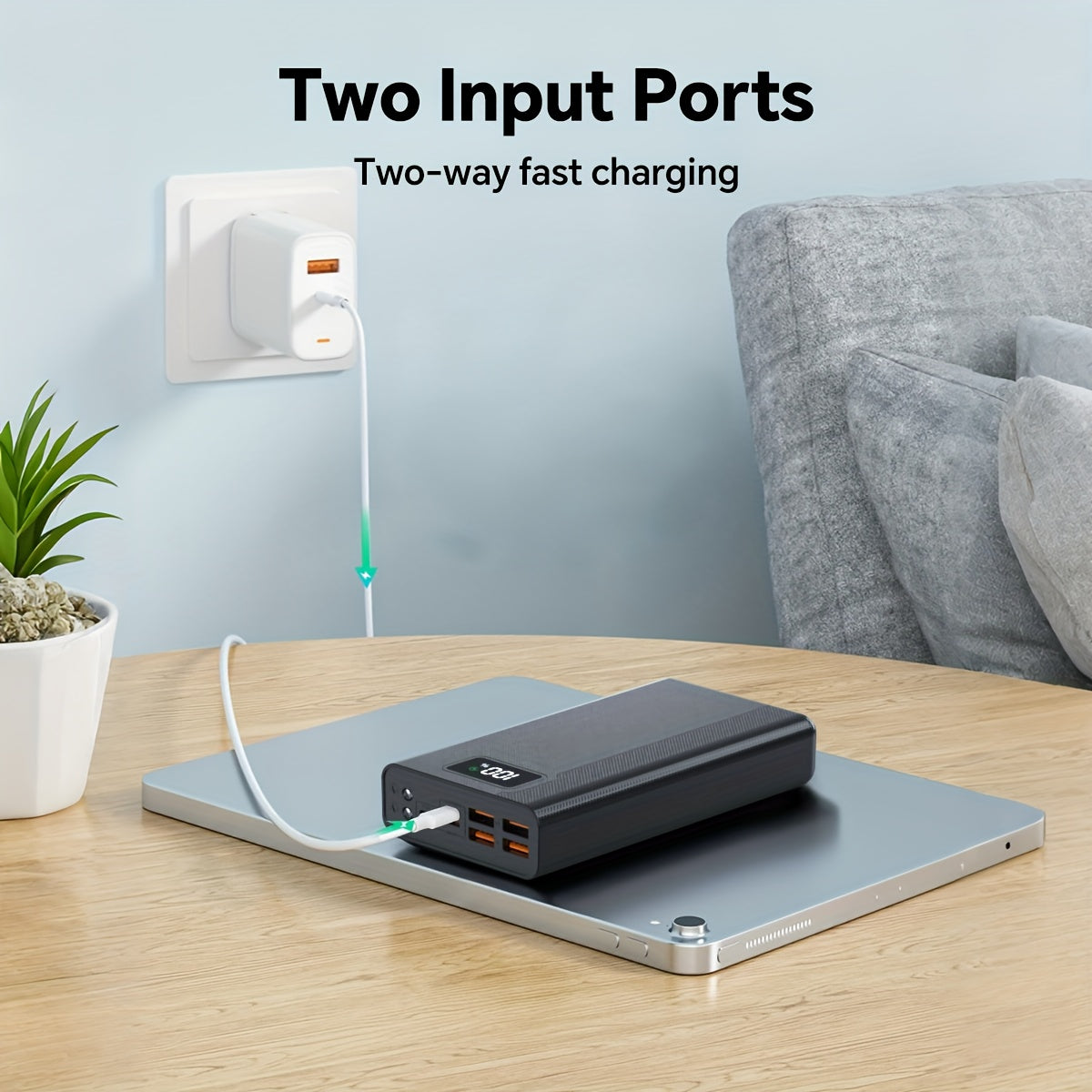 Trendbay 40000mAh Portable Power Bank – High-Capacity Fast Charging Battery with USB & Type-C