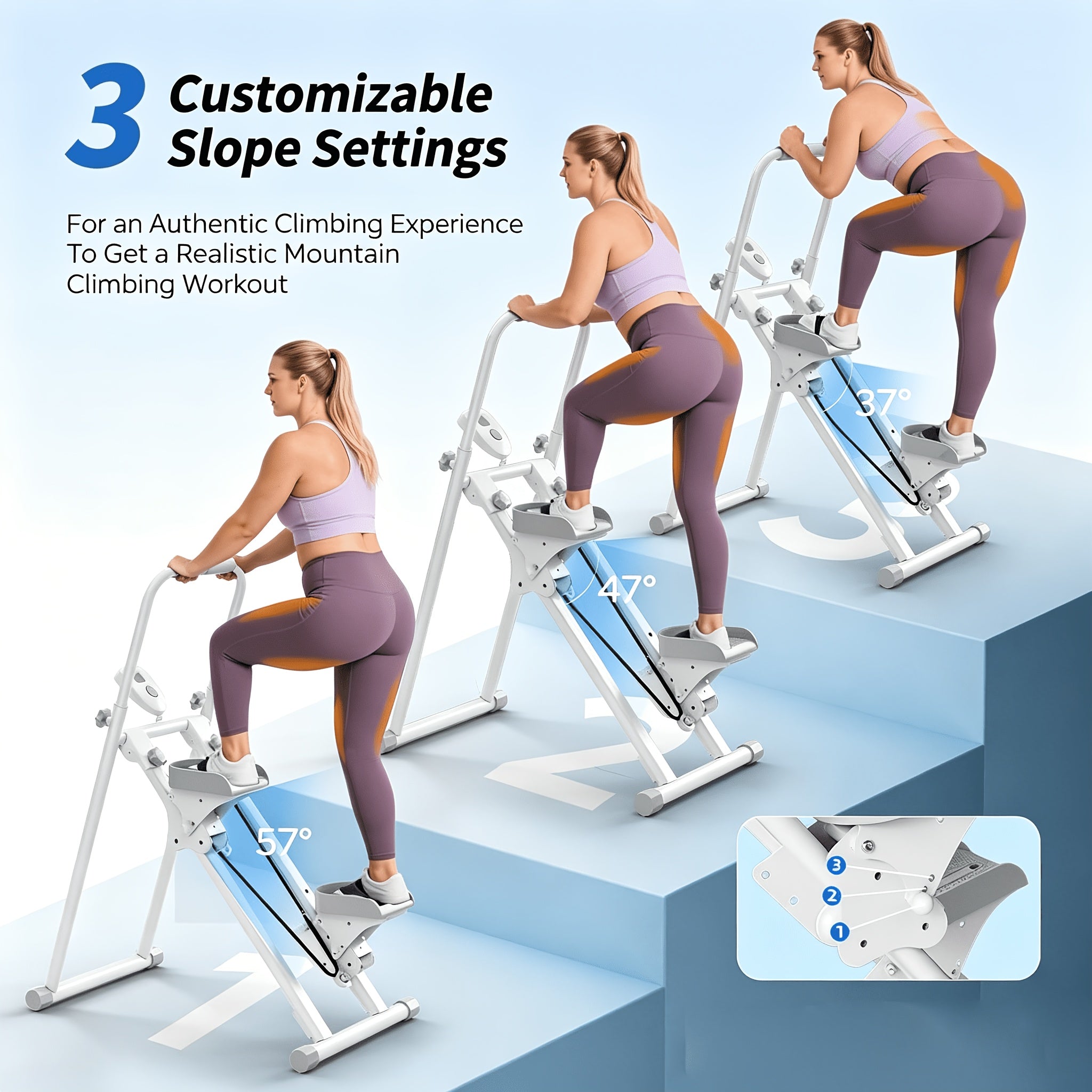 Trendbay Foldable Stair Stepper with Adjustable Handlebar