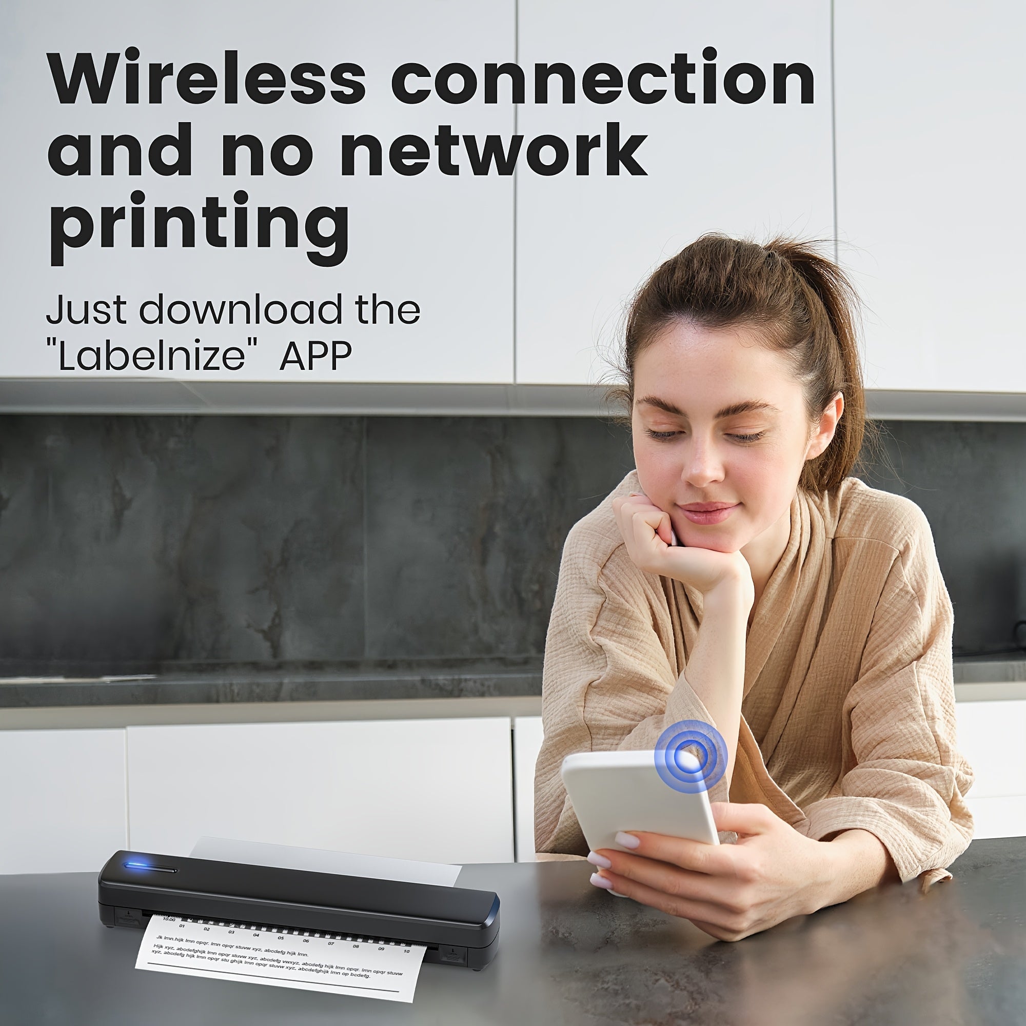 Trendbay Portable Wireless Thermal Printer – Inkless Mobile Printer for A4 & Letter