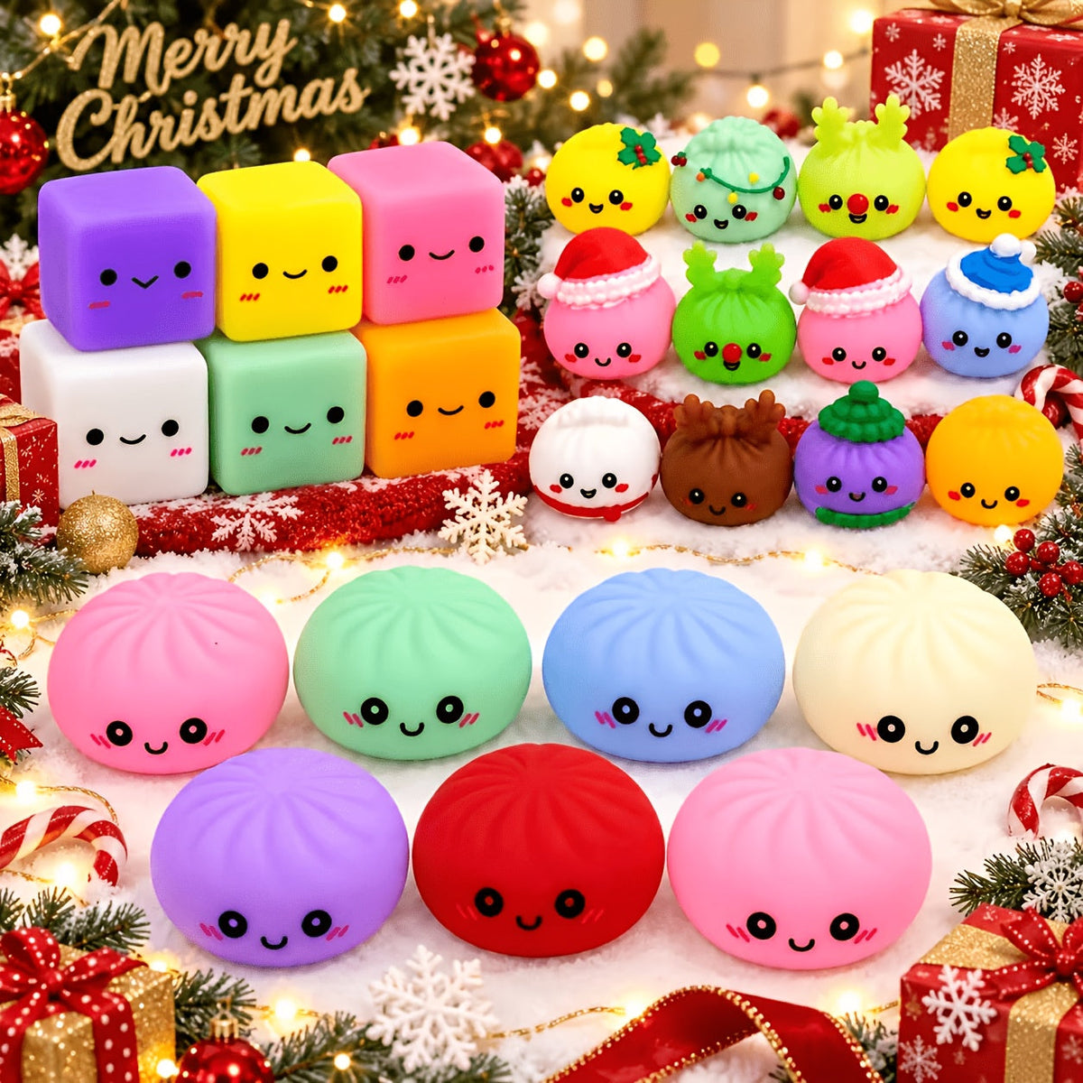 Trendbay 25-Piece Christmas Small Bun Toy Set 24Day Countdown