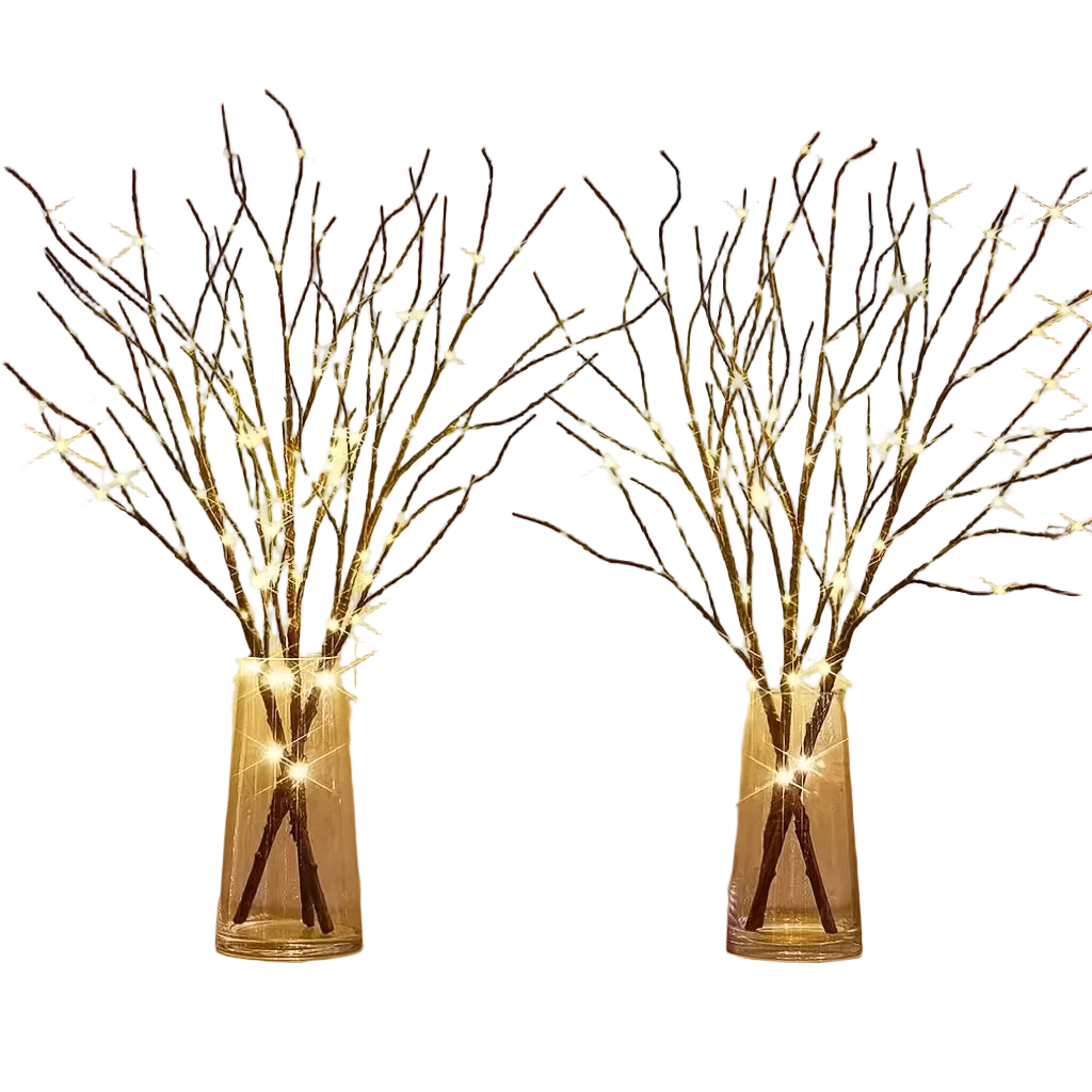 Trendbay Simulated Tree Branch LED Lights Battery Powered 20LED 2pcs