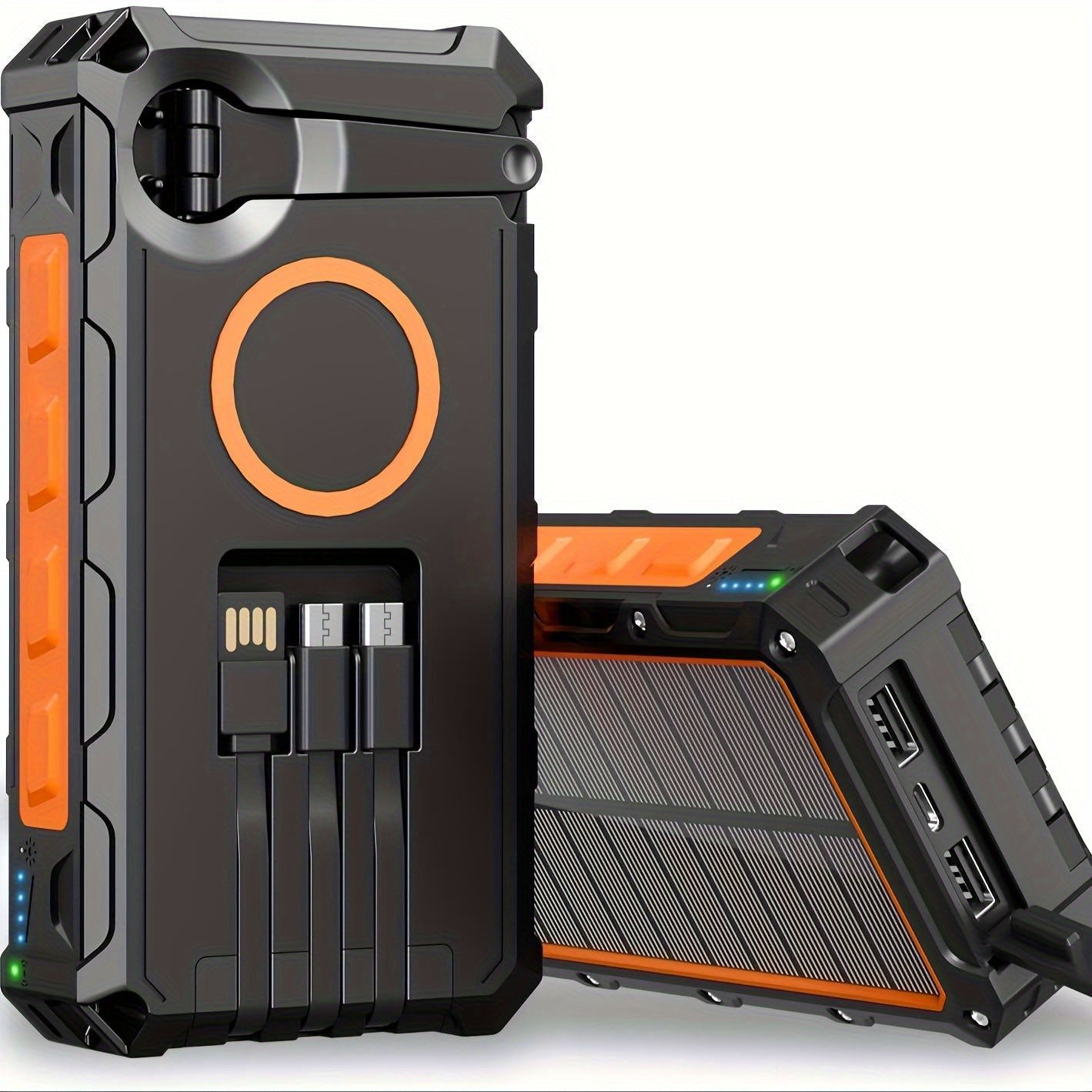 Trendbay 30000mAh Solar Power Bank – Wireless Fast Charging with Flashlight & Hand Crank