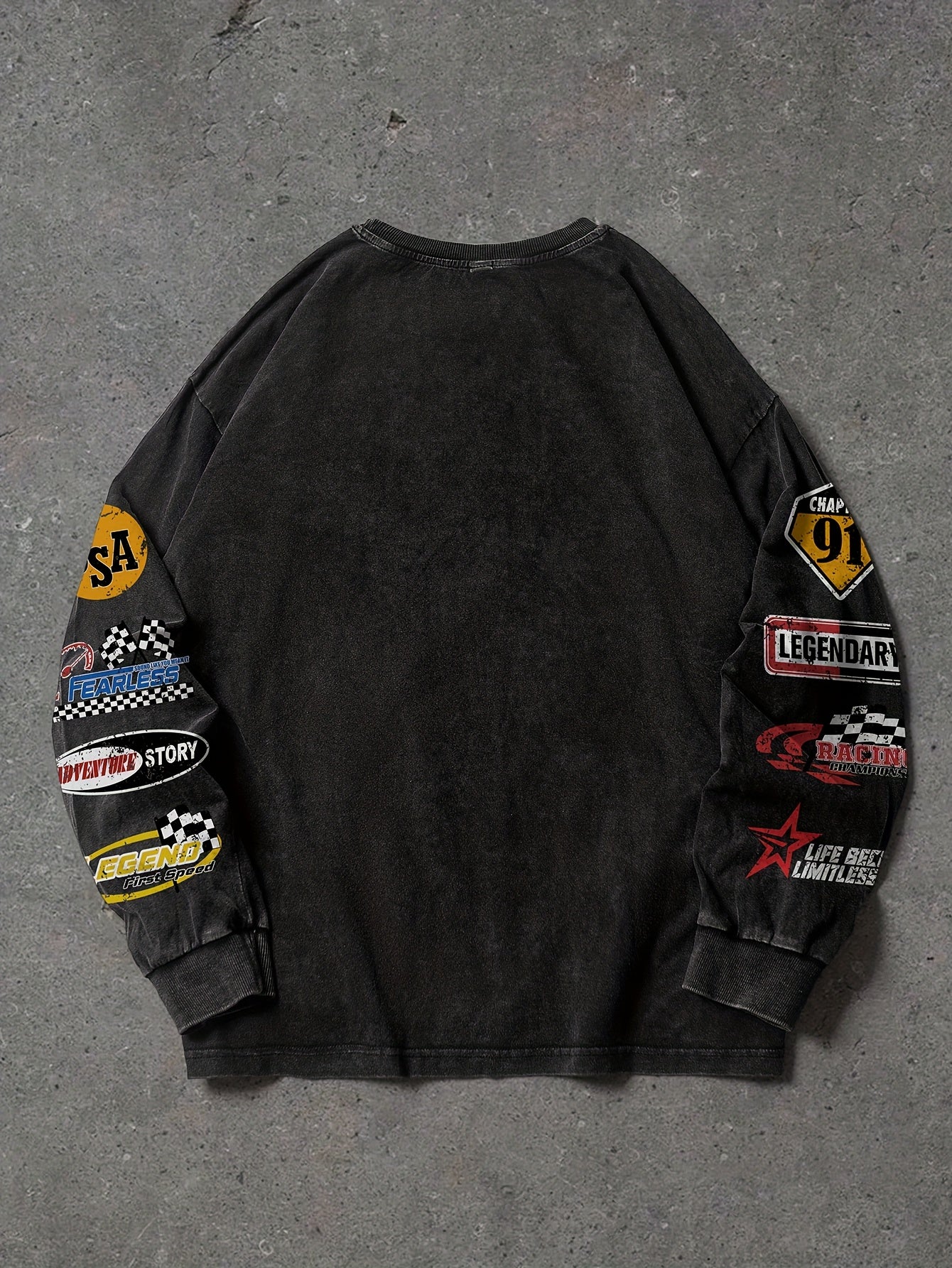 Trendbay Men's Racing Graphic Long Sleeve T-Shirt