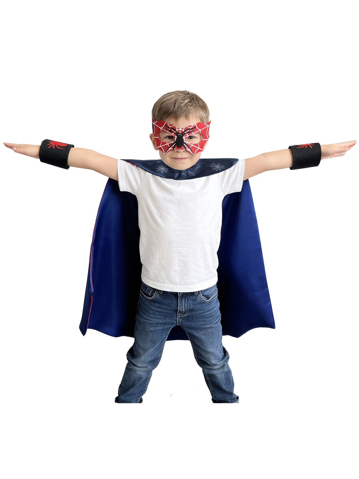 Trendbay Kids’ Spider Superhero Cloak Costume Set – 4pcs