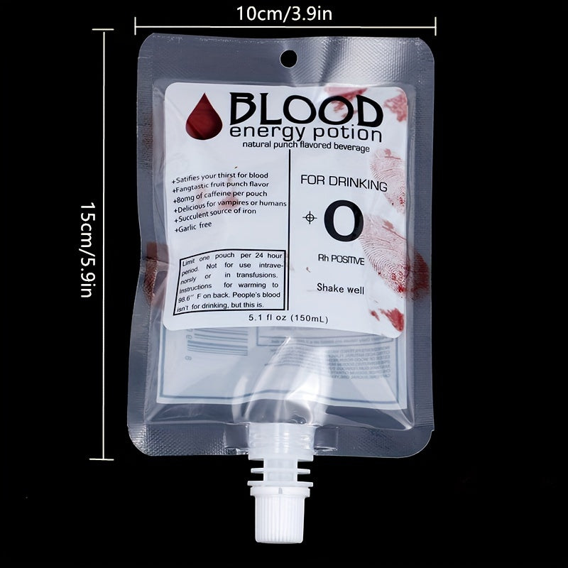 Trendbay 10-Pcs Vampire Blood Drink Pouches 150ml PVC Drinking Bags