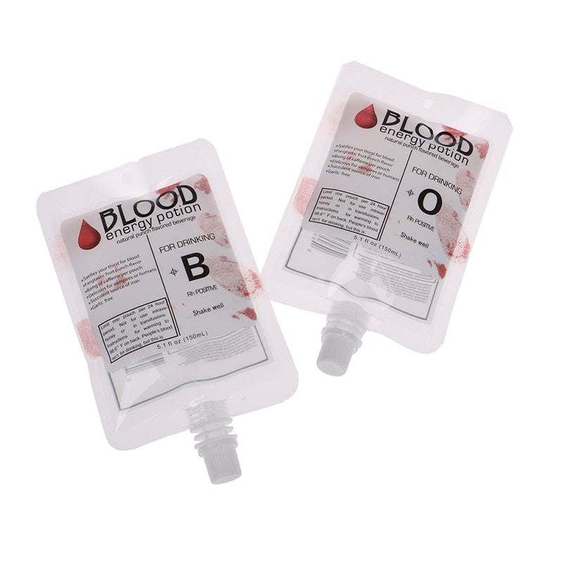 Trendbay 10-Pcs Vampire Blood Drink Pouches 150ml PVC Drinking Bags