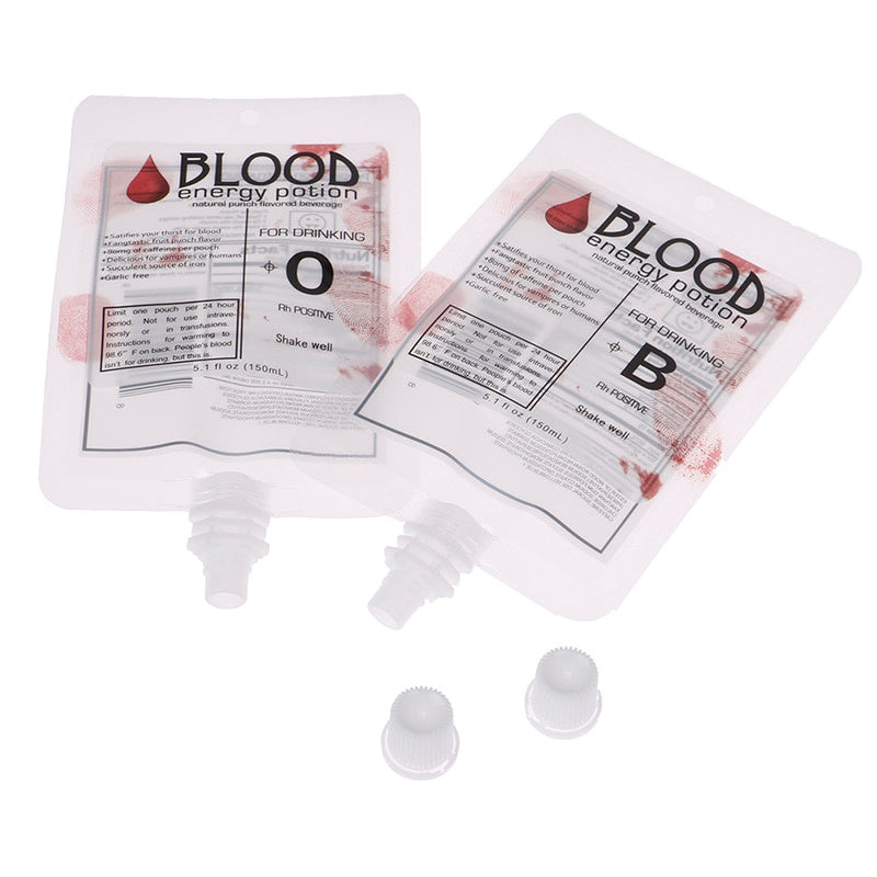 Trendbay 10-Pcs Vampire Blood Drink Pouches 150ml PVC Drinking Bags