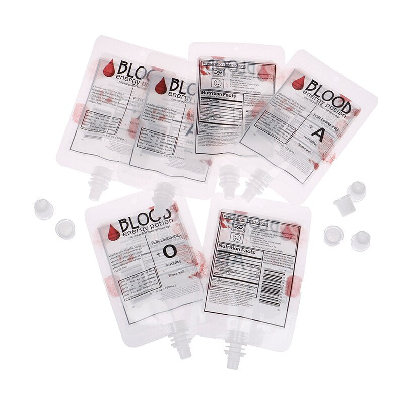 Trendbay 10-Pcs Vampire Blood Drink Pouches 150ml PVC Drinking Bags