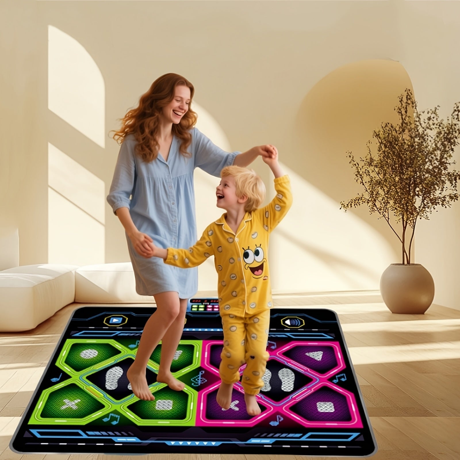 Trendbay Double Dance Mat – LED Electronic Dance Game Pad for Kids & Adults