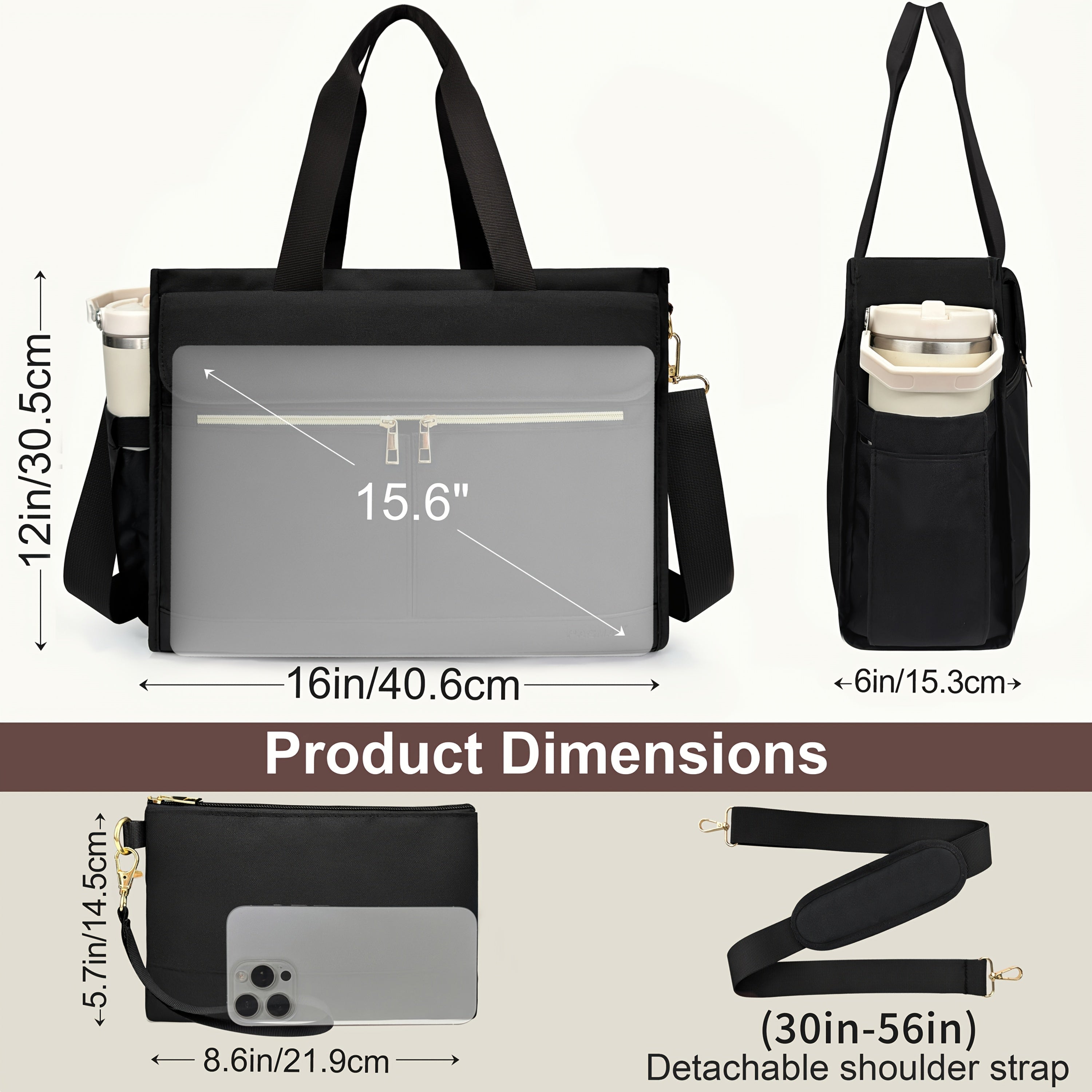 Trendbay Large Capacity Laptop Tote Briefcase