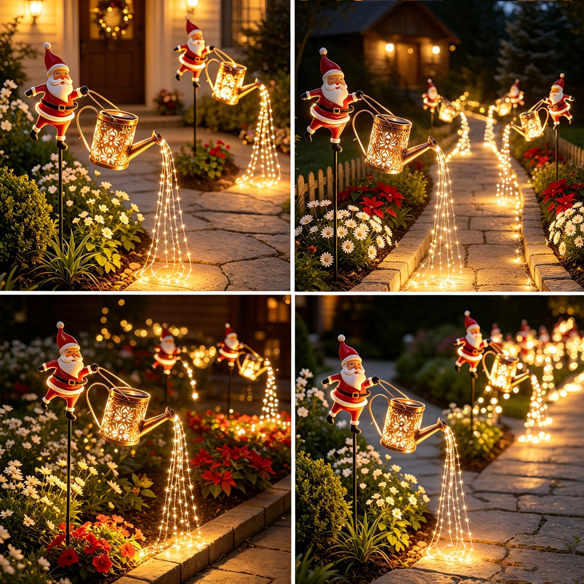 Trendbay 82CM Solar Santa Claus Kettle Light for Christmas
