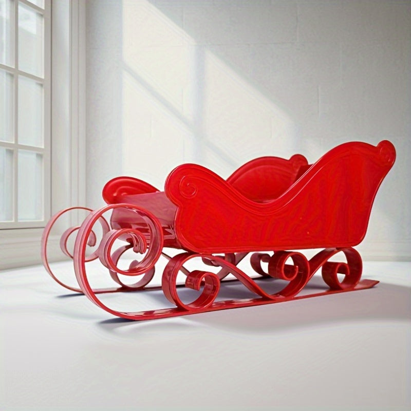 Trendbay Red Christmas Sleigh Ornament 28.5cm Plastic Holiday Decor