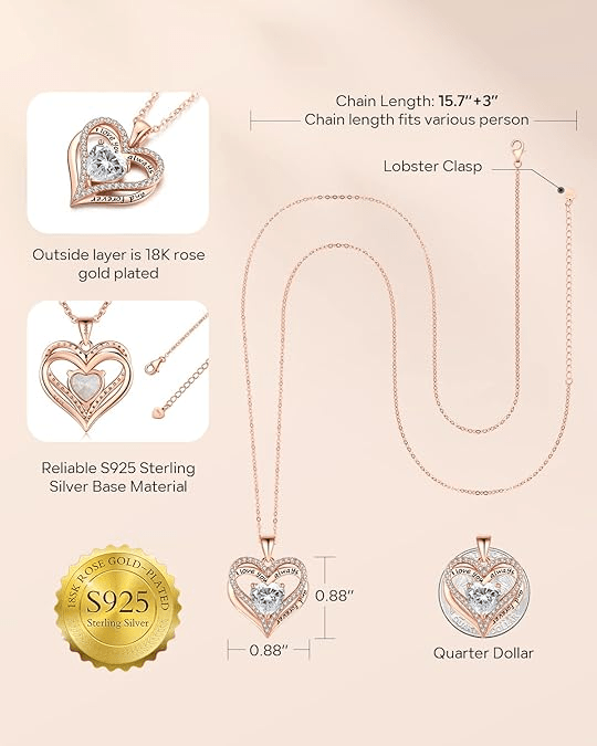 Trendbay Sterling Silver Rose Gold Plated Pendant Necklace – Elegant Women's Jewelry Gift