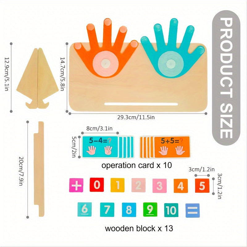 Trendbay Wooden Counting Board with Number Blocks and Math Cards
