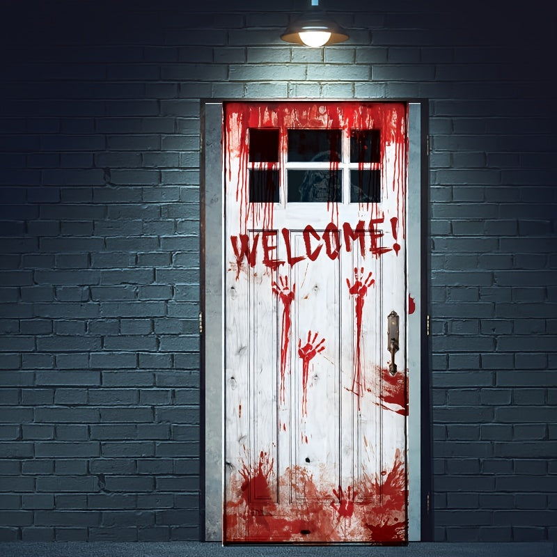 Trendbay 182 × 72CM Halloween Door Sticker Bloody Hand “Welcome”