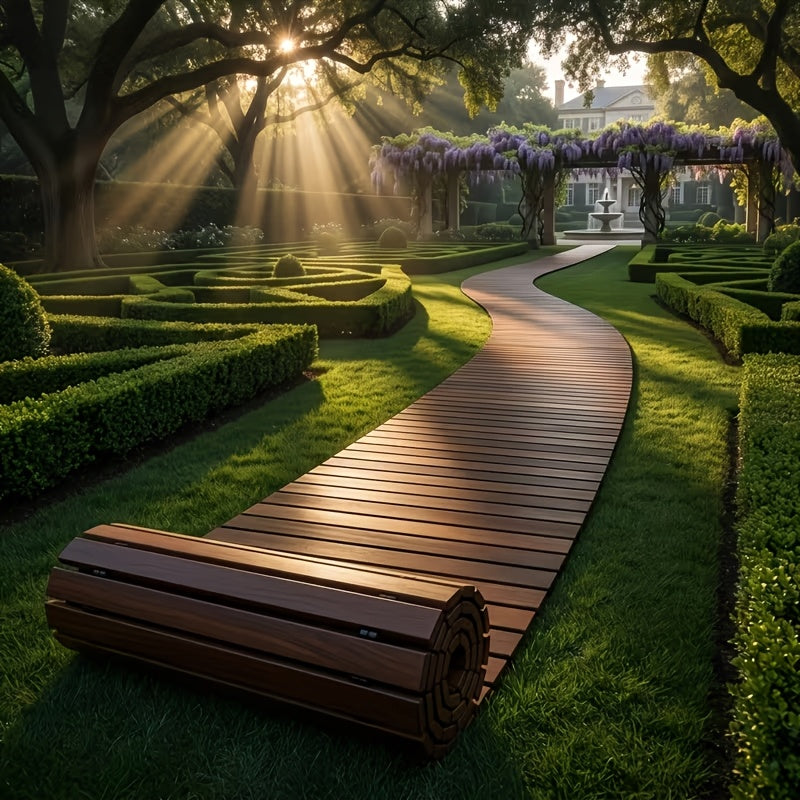 Trendbay 144-Inch Roll-Up Wooden Garden Walkway