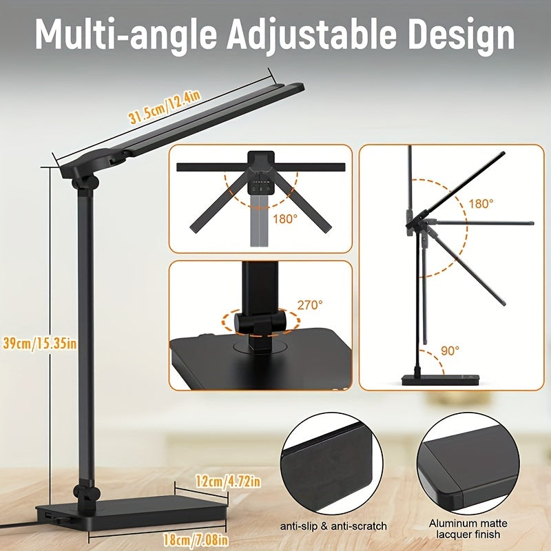 Trendbay Double Head LED Desk Lamp – 50 Modes, Touch Control & Smart Memory