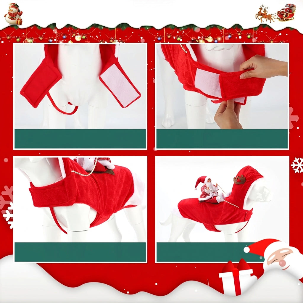 Trendbay Christmas Dog Costume Santa Claus Riding Reindeer