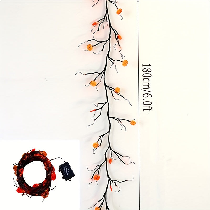 Trendbay 6FT 54-LED Pumpkin Vine String Lights – Orange Acrylic