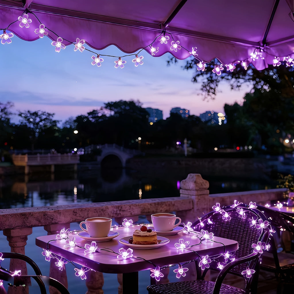 Trendbay 6.5M Solar Purple Cherry Blossom String Lights 30LED