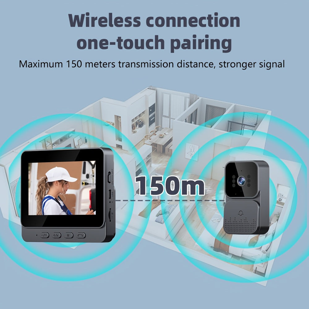 Trendbay Video Doorbell Camera – 4.3" HD Screen with Night Vision & Two-Way Audio