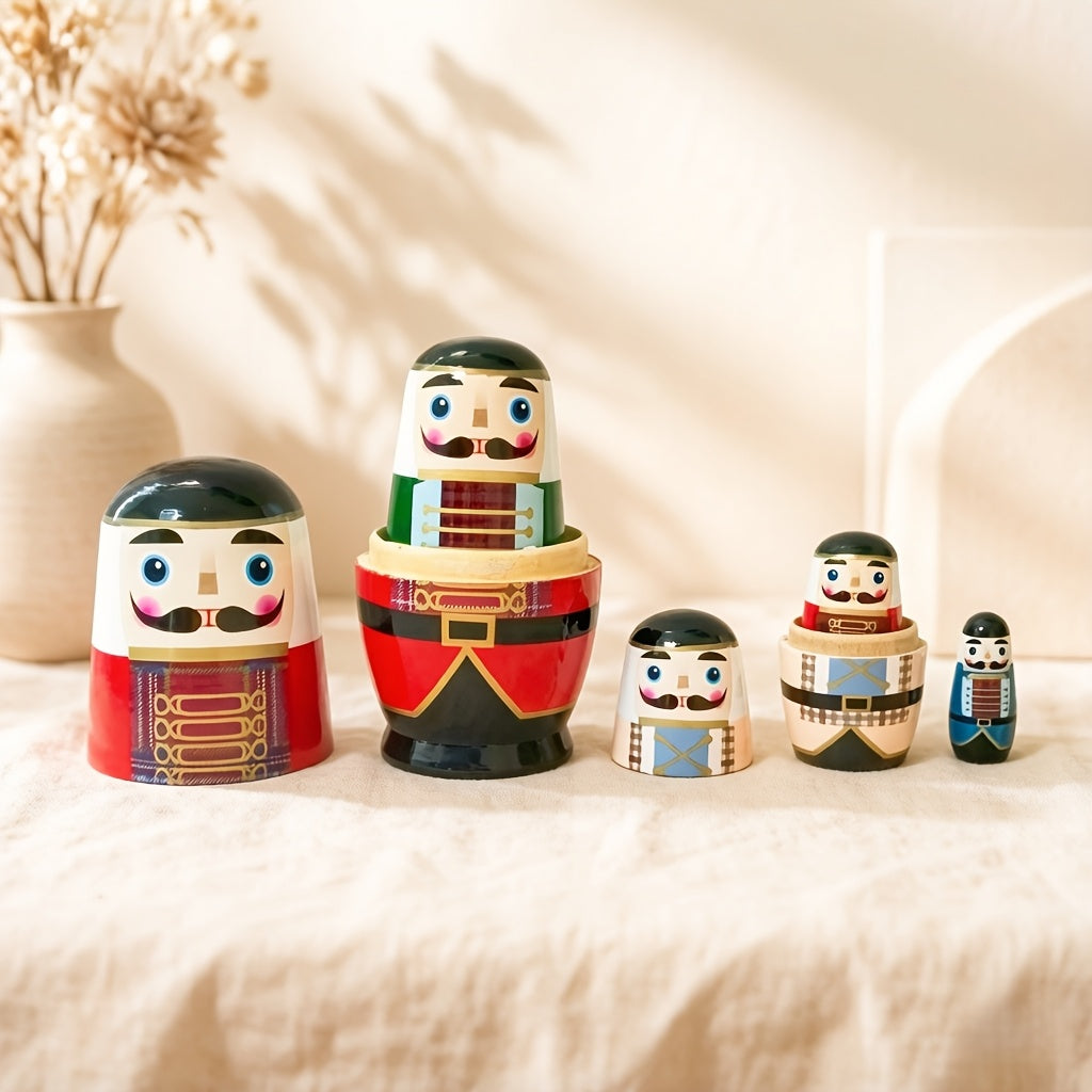Trendbay Wooden Russian Nesting Dolls Set Stackable Figurine Decor