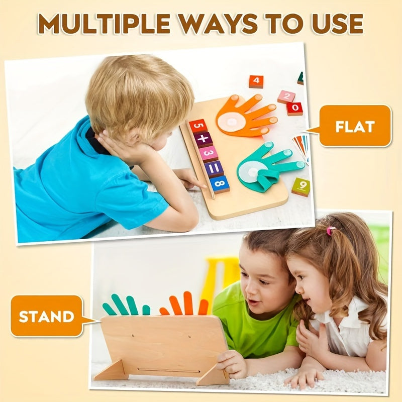 Trendbay Wooden Counting Board with Number Blocks and Math Cards