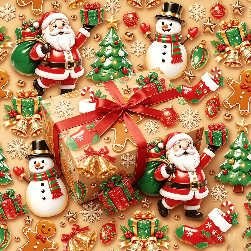 Trendbay Golden Glossy Christmas Wrapping Paper Roll