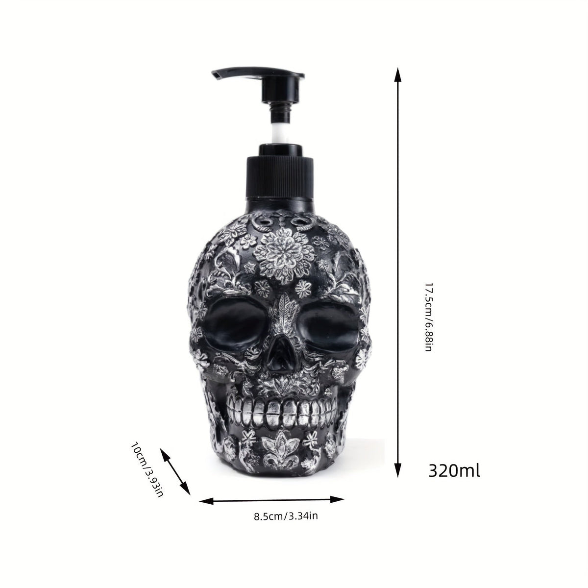 Trendbay Skull Soap Dispenser 320ml Black