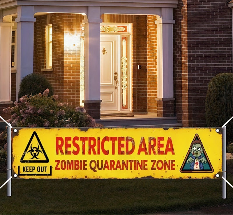 Trendbay 105×360CM Halloween Zombie Quarantine Zone 2D Banner