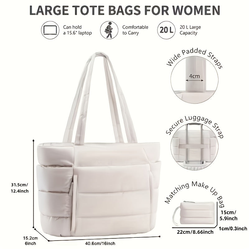 Trendbay Quilted Large Capacity Tote Bag