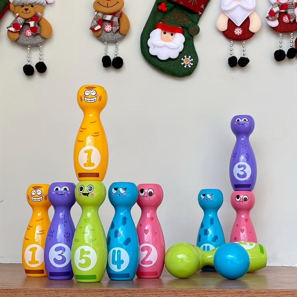 Trendbay 10-Pin Cartoon Bowling Toy Set with 2 Balls Mini Indoor
