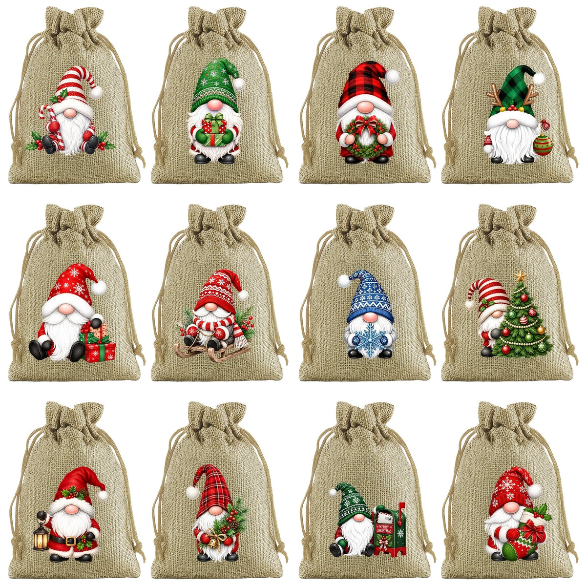 Trendbay 12pcs Christmas Gift Bags 3.94×5.51 In Drawstring Pouche